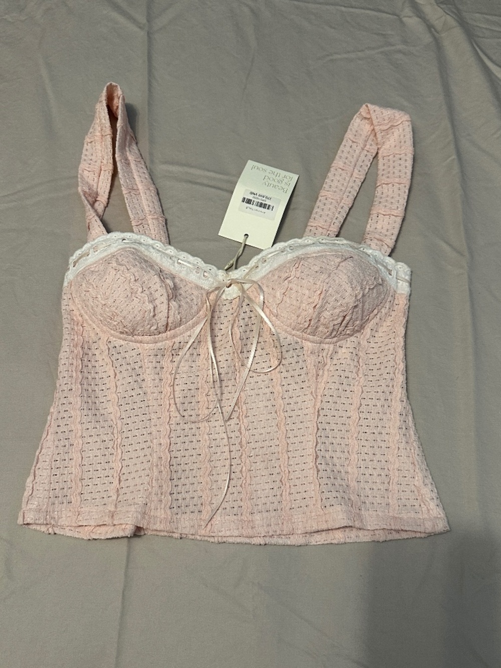 New With Tags Pink Bustier Top (Size Small)